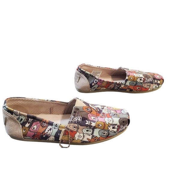 Sketcher Memory Foam Dog Party Shoes Size 5.5 Slip On Flats Multi Color Comfort - Picture 4 of 10